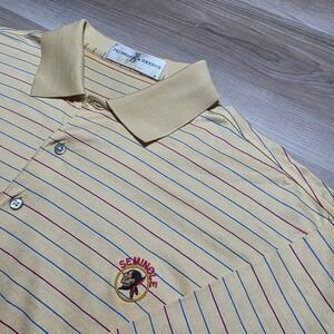 Fairway & Greene Polo Shirt Mens XL Yellow Striped Seminole Golf Short Sleeve